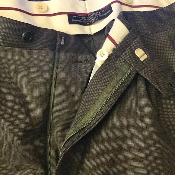 Mens Jones New York Suit 40R Pants 35/28.5 Wool Cashmere Blend Green Houndstooth - Picture 16 of 16